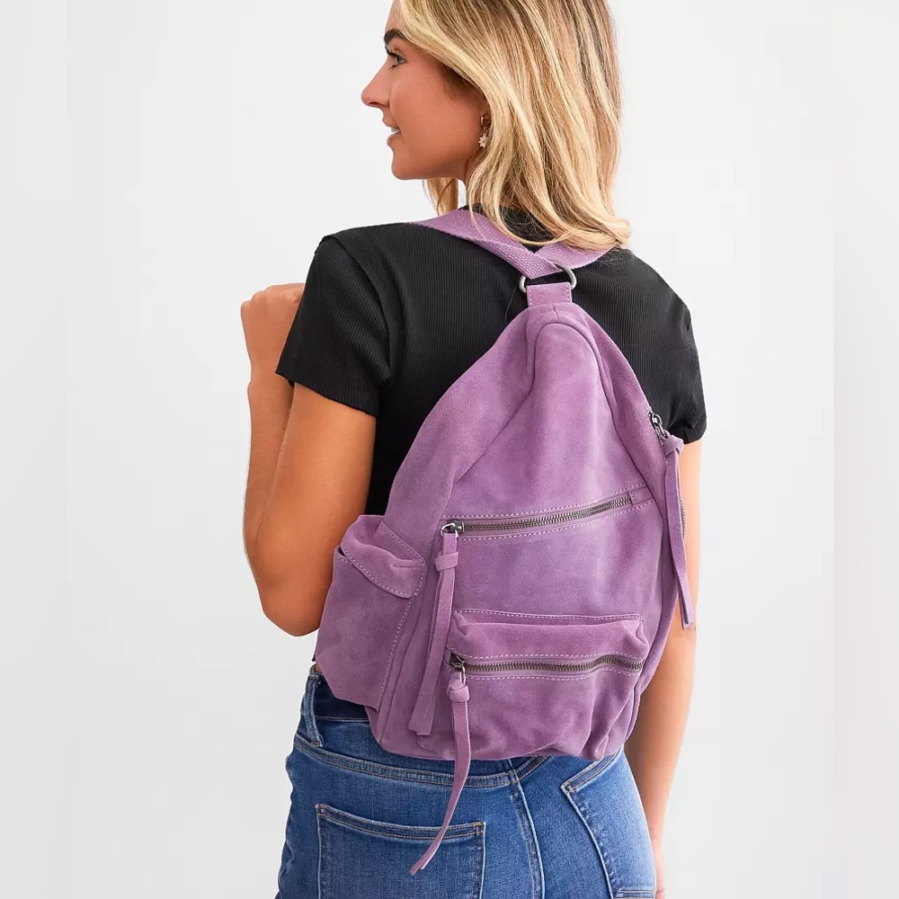 Free People Purple Backpack suede